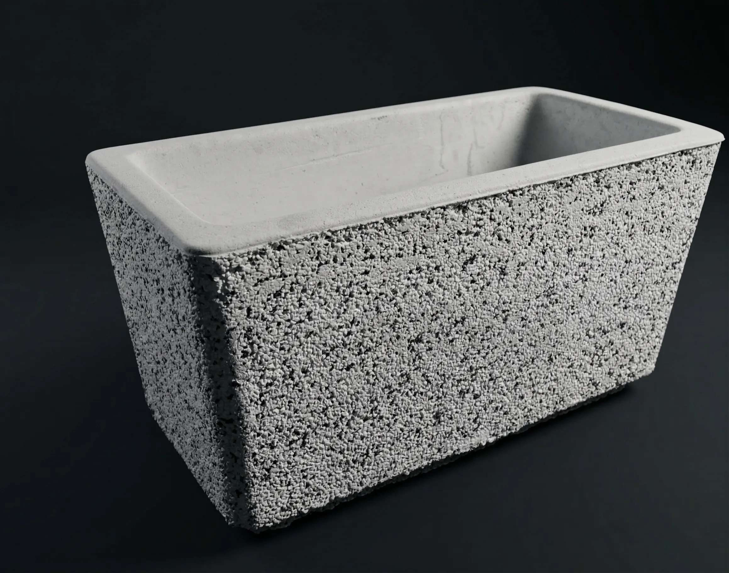 Dikdörtgen Desenli Beton Saksı